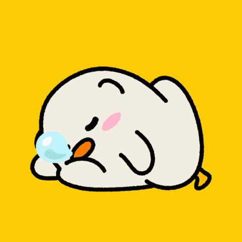 A sleepy rabbit that disappears when approached